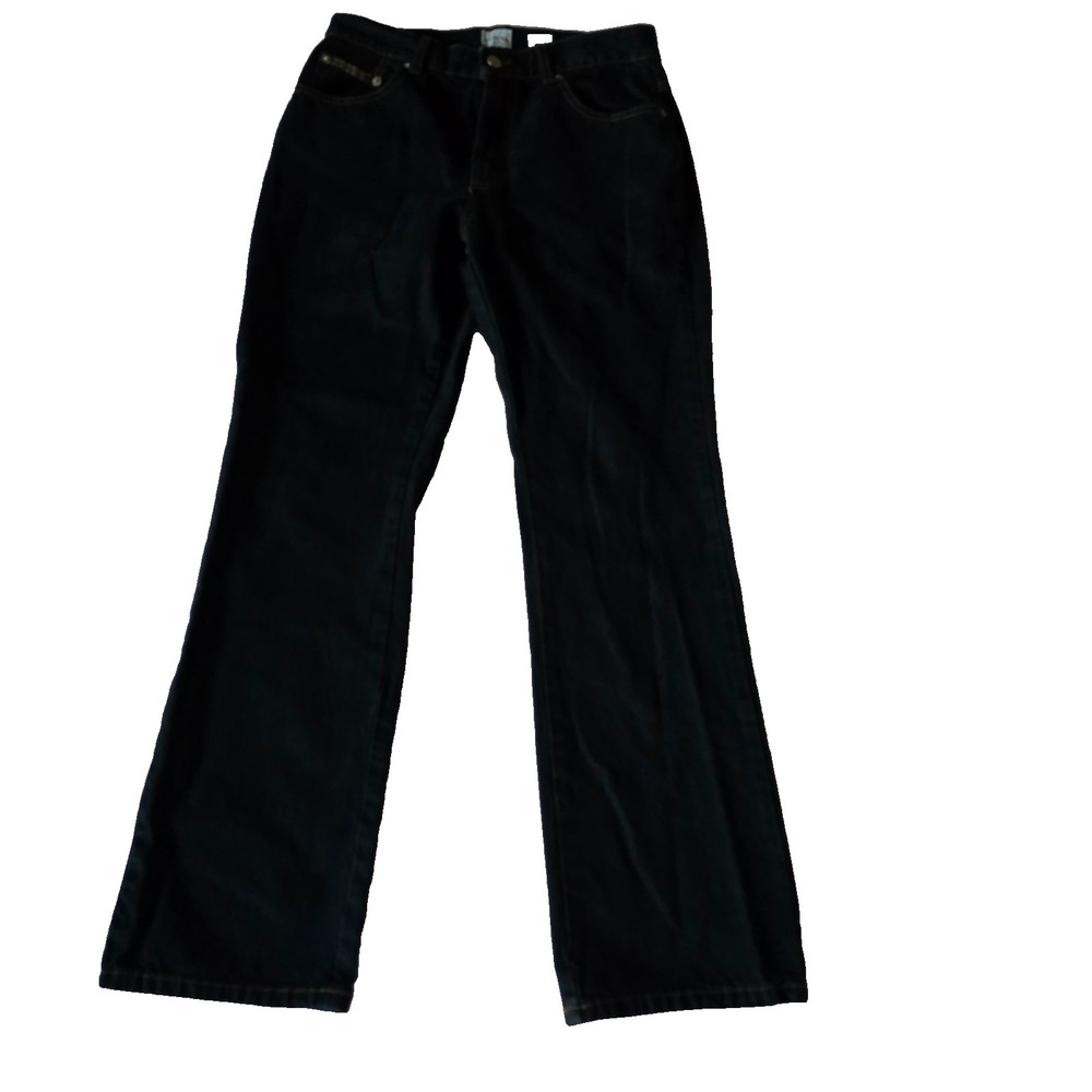 Calvin Klein‎ Jeans Womens Black Flare Leg Denim Pants Size 4 Mid Rise 2502491